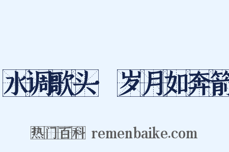 水调歌头·岁月如奔箭是什么意思的图片